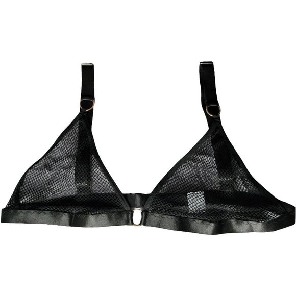 Fishnet Bra With Gold Rings - Picture 1 of 3